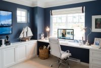 Elegant blue office decor ideas 13