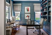 Elegant blue office decor ideas 21