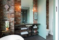 Elegant exposed brick apartment décor ideas 40