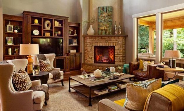 Inspiring corner fireplace ideas in the living room 36