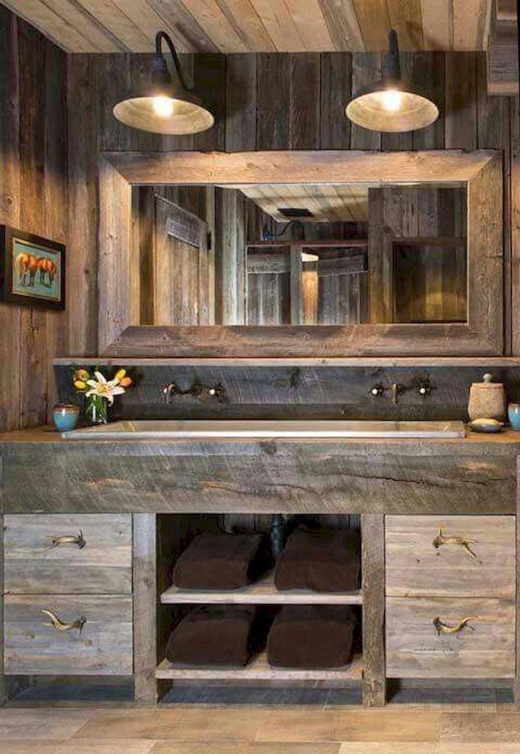 Awesome Rustic Farmhouse Vanities Ideas 30