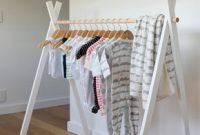 Easy and practical clothing racks for casual décor ideas 03
