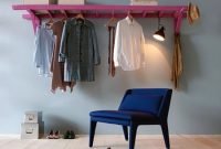 Easy and practical clothing racks for casual décor ideas 04
