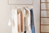 Easy and practical clothing racks for casual décor ideas 30