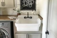 Amazing diy laundry room makeover with farmhouse style ideas 23
