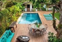 Modern small backyard ideas with swimming pool design 15