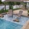 Modern small backyard ideas with swimming pool design 44