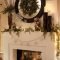 Creative rustic christmas fireplace mantel décor ideas 02