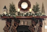 Creative rustic christmas fireplace mantel décor ideas 06
