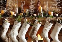 Creative rustic christmas fireplace mantel décor ideas 09