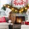 Creative rustic christmas fireplace mantel décor ideas 12