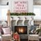 Creative rustic christmas fireplace mantel décor ideas 16