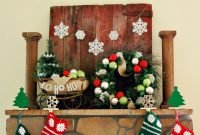 Creative rustic christmas fireplace mantel décor ideas 21