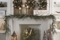 Creative rustic christmas fireplace mantel décor ideas 22