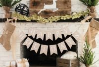Creative rustic christmas fireplace mantel décor ideas 23