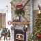Creative rustic christmas fireplace mantel décor ideas 32