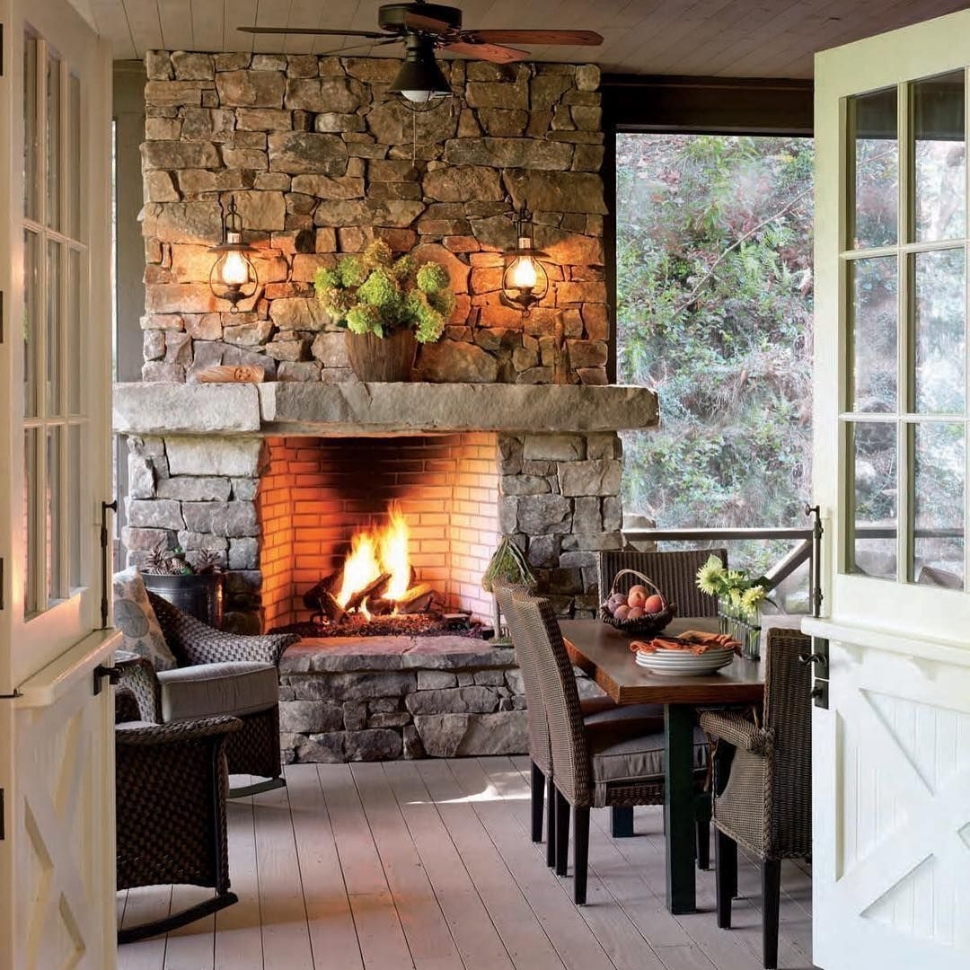 42 Fabulous Rock Stone Fireplaces Ideas For Christmas Décor