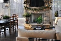 Fabulous rock stone fireplaces ideas for christmas décor 02