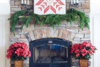 Fabulous rock stone fireplaces ideas for christmas décor 15