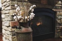 Gorgoeus rustic stone fireplace with christmas décor 02