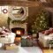 Gorgoeus rustic stone fireplace with christmas décor 03