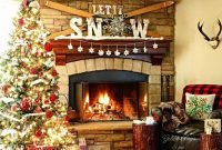 Gorgoeus rustic stone fireplace with christmas décor 09