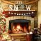Gorgoeus rustic stone fireplace with christmas décor 09