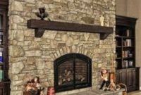 Gorgoeus rustic stone fireplace with christmas décor 12