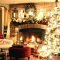 Gorgoeus rustic stone fireplace with christmas décor 13