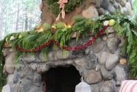 Gorgoeus rustic stone fireplace with christmas décor 18