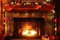 Gorgoeus rustic stone fireplace with christmas décor 29