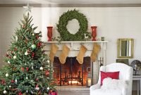 Gorgoeus rustic stone fireplace with christmas décor 37