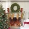 Gorgoeus rustic stone fireplace with christmas décor 37