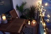 Popular apartment balcony for christmas décor ideas 13