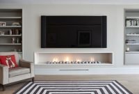 Cool electric fireplace designs ideas for living room01