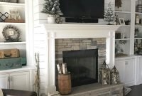 Unique farmhouse fireplace design ideas for living room13