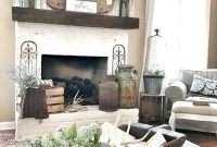 Unique farmhouse fireplace design ideas for living room38