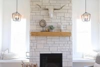 Unique farmhouse fireplace design ideas for living room43