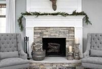 Unique farmhouse fireplace design ideas for living room44