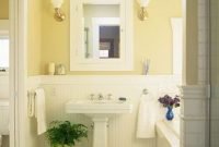 Wonderful yellow and white bathroom ideas18