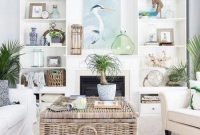 Inspiring living room ideas with beachy and coastal style37