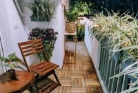 Inspiring wooden floor design ideas on balcony for your apartment 18