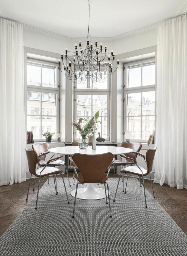 Esszimmer Vorhänge Erker