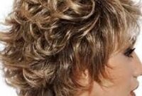 Wavy layered short hairstyles for naturally curly hair over 50