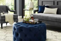 Navy blue ottoman coffee table