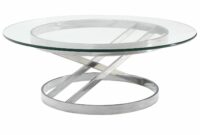 Chrome base glass top coffee table