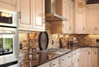 Dark countertops with light cabinets