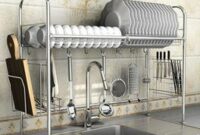 Stainless steel drain rack over the sink