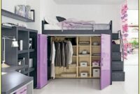 Loft bed with wardrobe