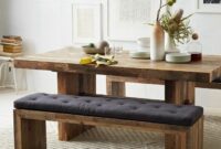 Slim bench dining table